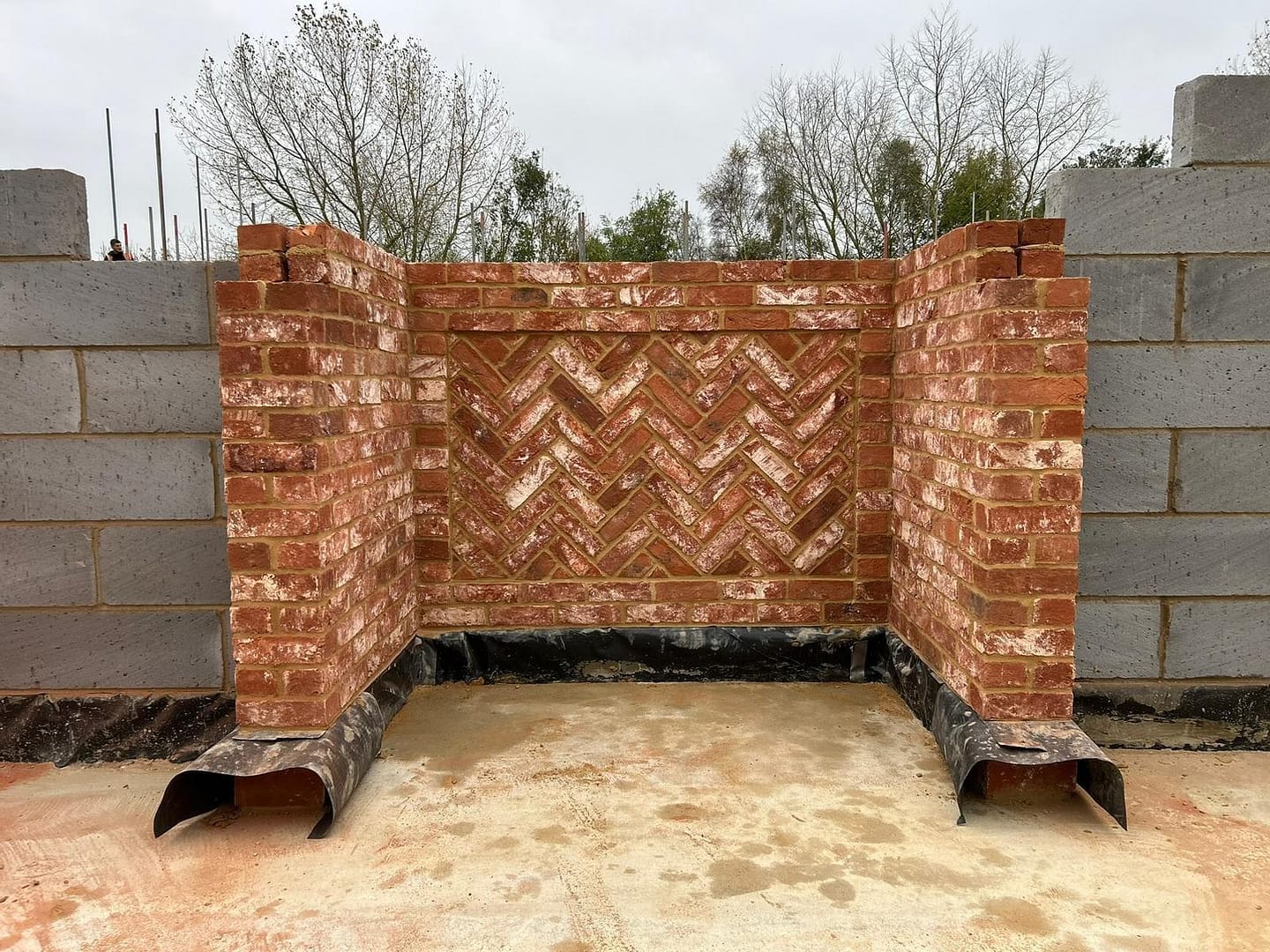 herringbone feature wall