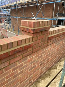 Modern garden wall and pillar