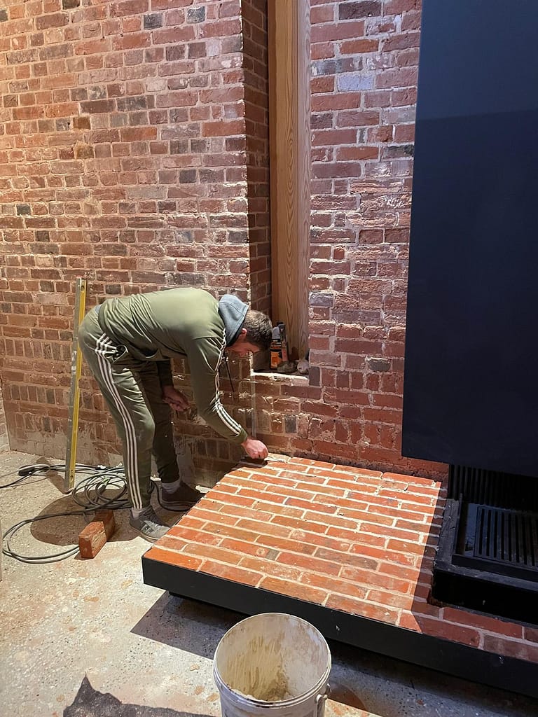 What a fantastic fireplace created by our skiled bricklayers