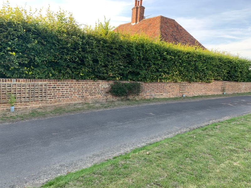 This beautiful 250 year old wall has been brought back to life. Now a good example of lime pointing in Canterbury