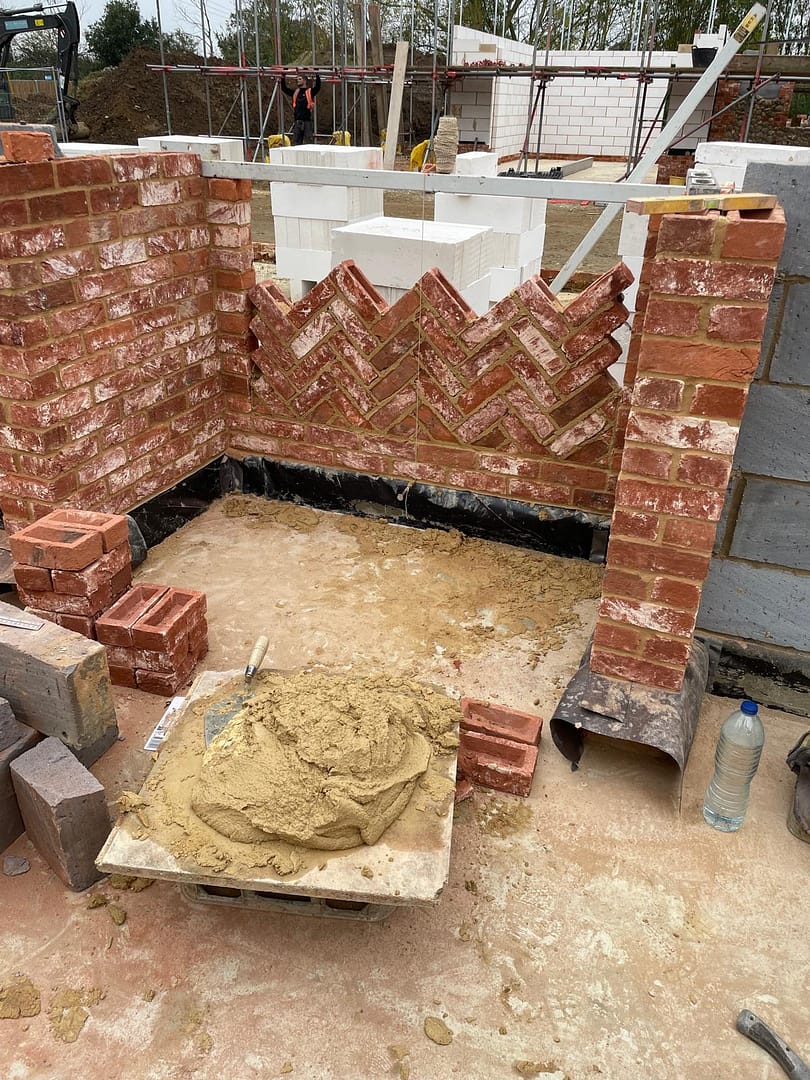 herringbone brick wall